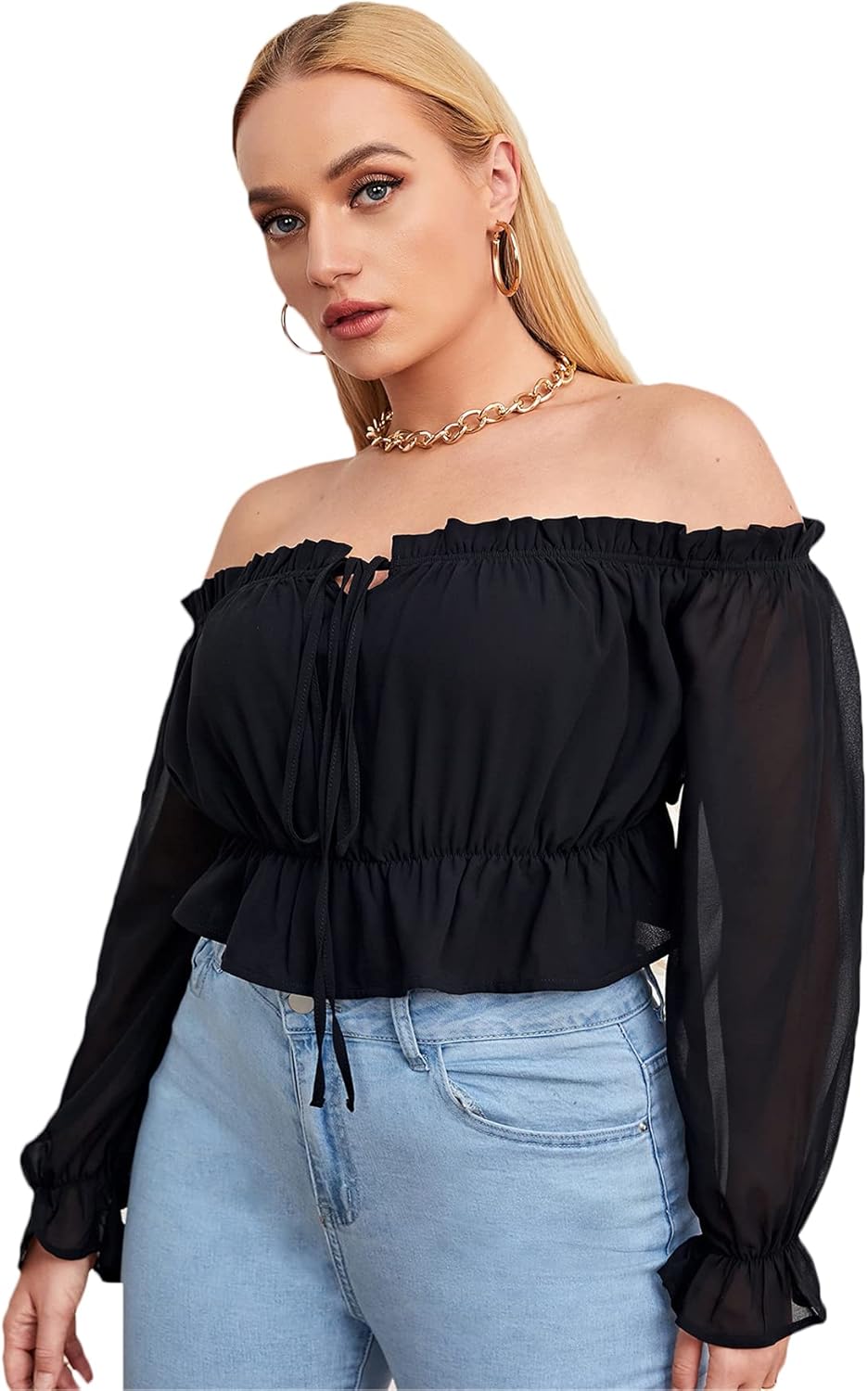 新作揃え MOUSSY♡一部限定SHEER LAME RUFFLE BLOUSE シャツ/ブラウス